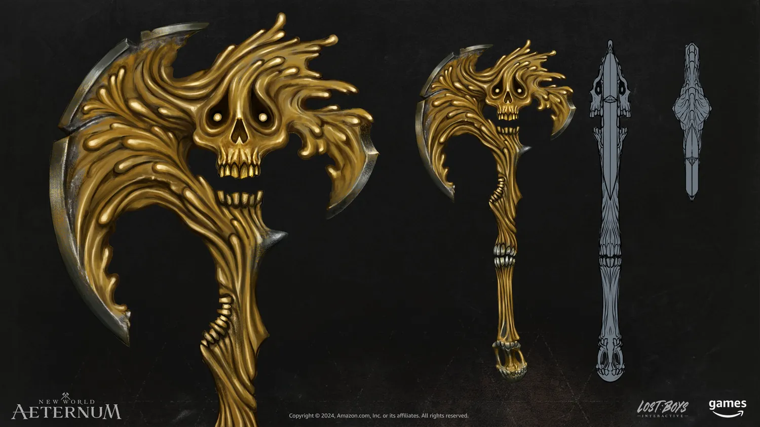 Gold Cursed throwing axe concept