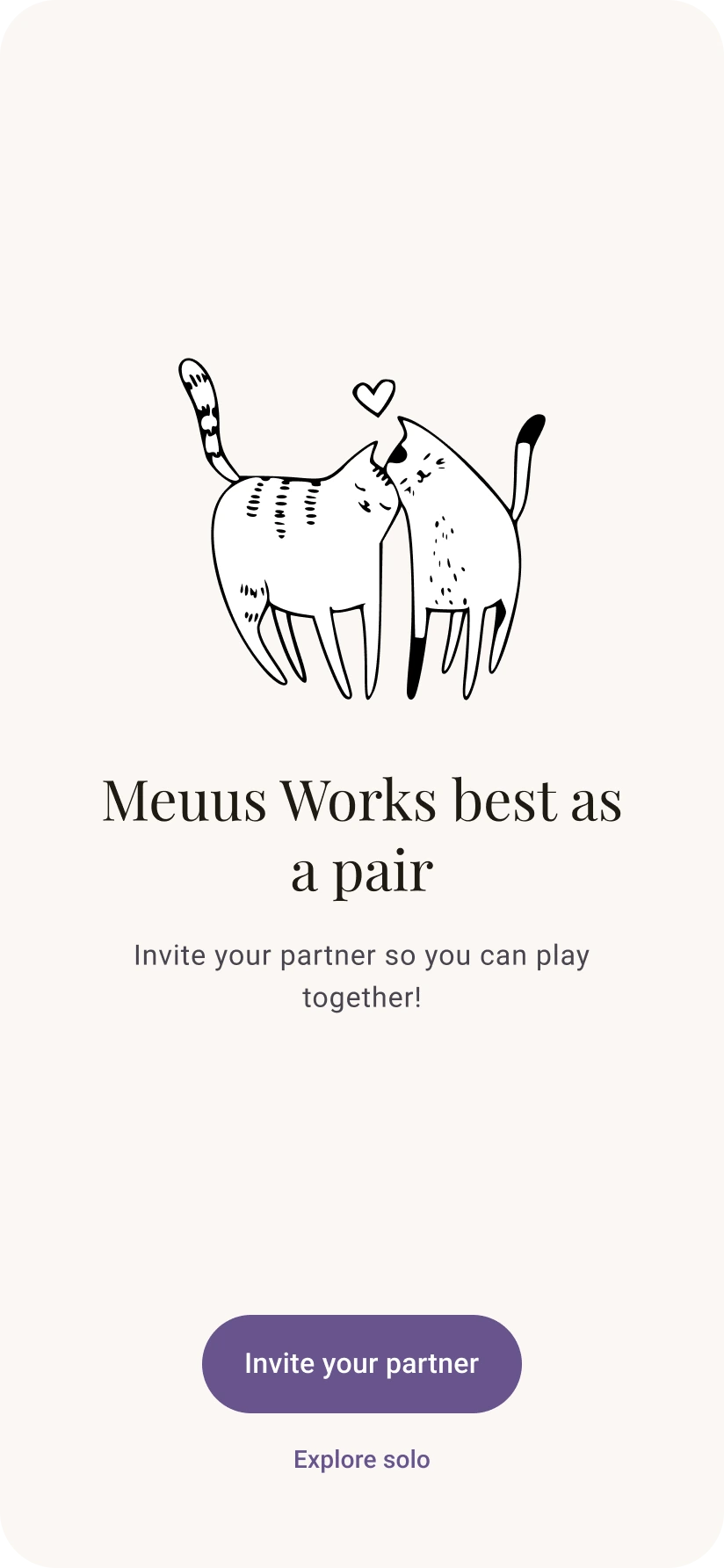Invite your partner screen