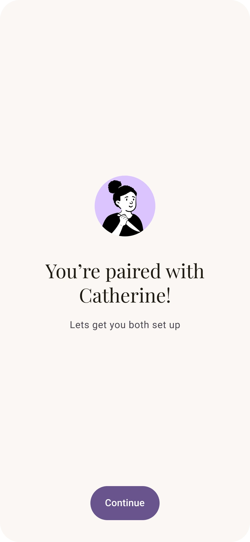 Paired with partner confirmation screen