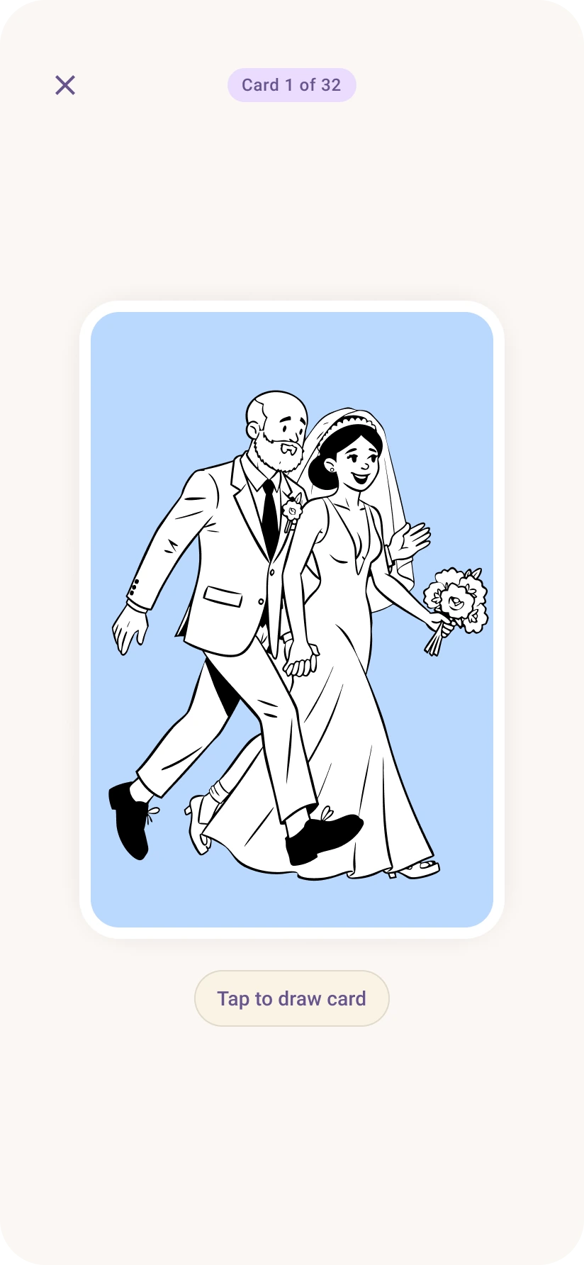 Draw card screen