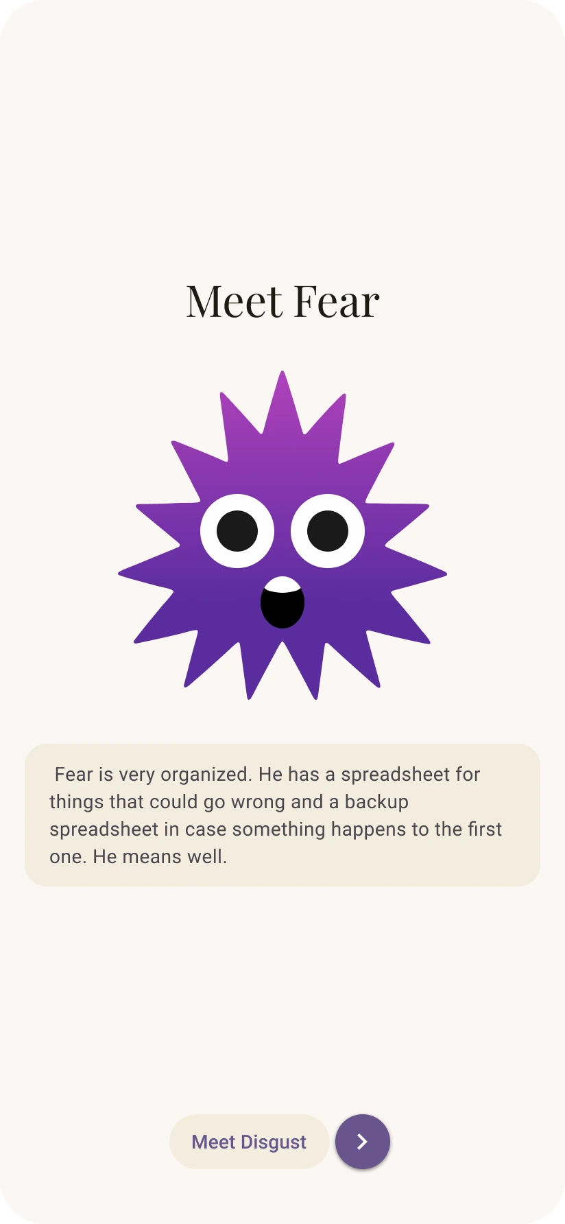Meet Fear emotion screen