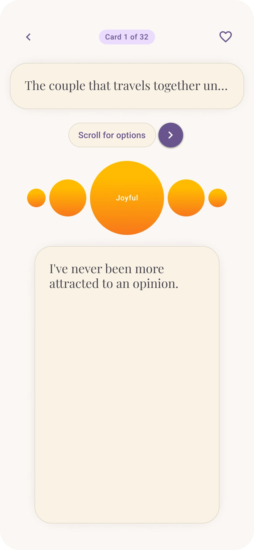 Emotion response preview screen