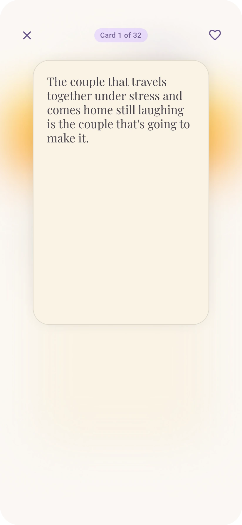 Card statement transition screen