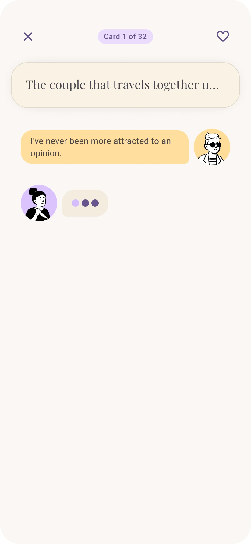 Partner responding chat screen