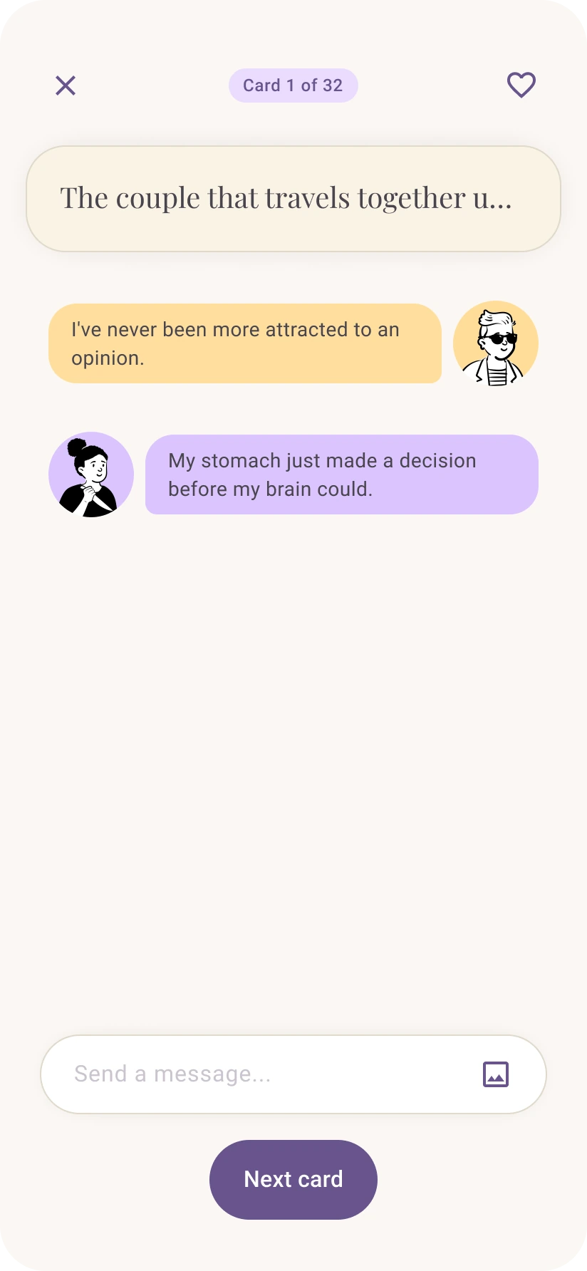 Chat response sent screen